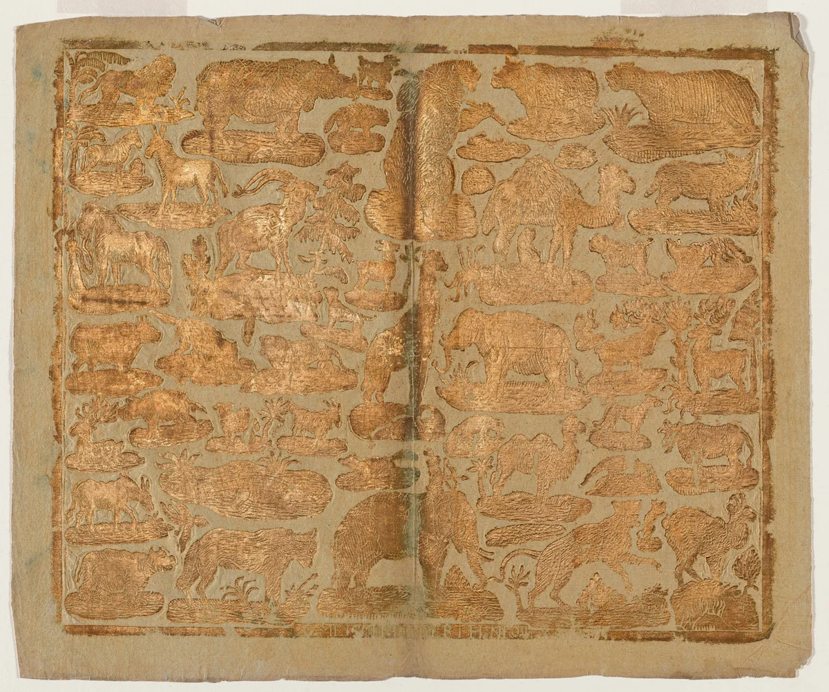 Endpaper with Animals by Georg M. Maisch, print, 1790