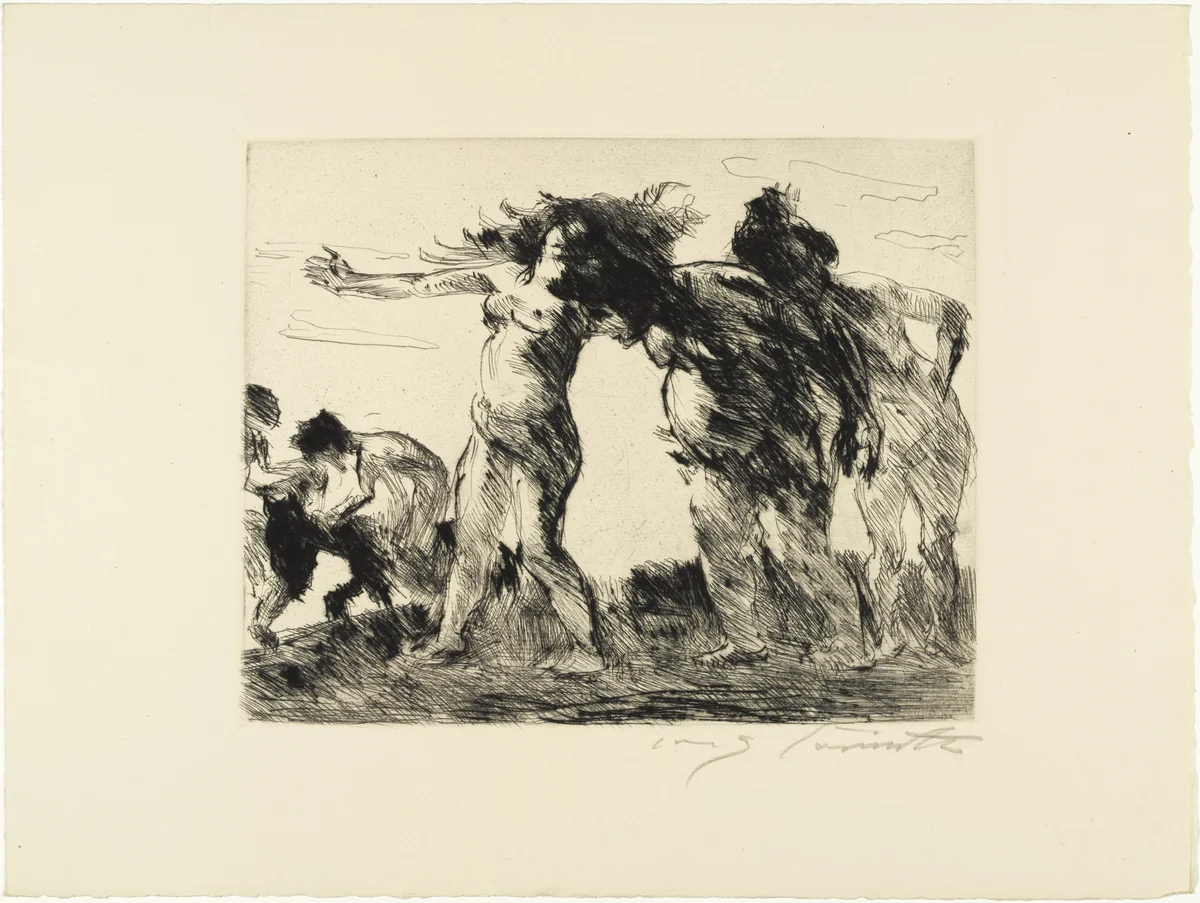 The Bacchants (Bacchantenzug) from Compositions (Kompositionen) by Lovis Corinth, print, 1921