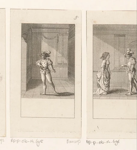 Macbeth trekt zijn dolk by Daniel Nikolaus Chodowiecki, print, 1784