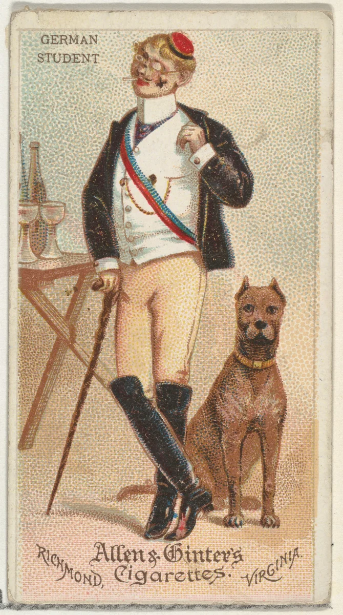 German Student, from World's Dudes series (N31) for Allen & Ginter Cigarettes by Allen & Ginter, print, 1888