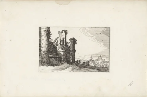 Gezicht op Rome vanaf Pincio by Claes Jansz Visscher, print, 1618