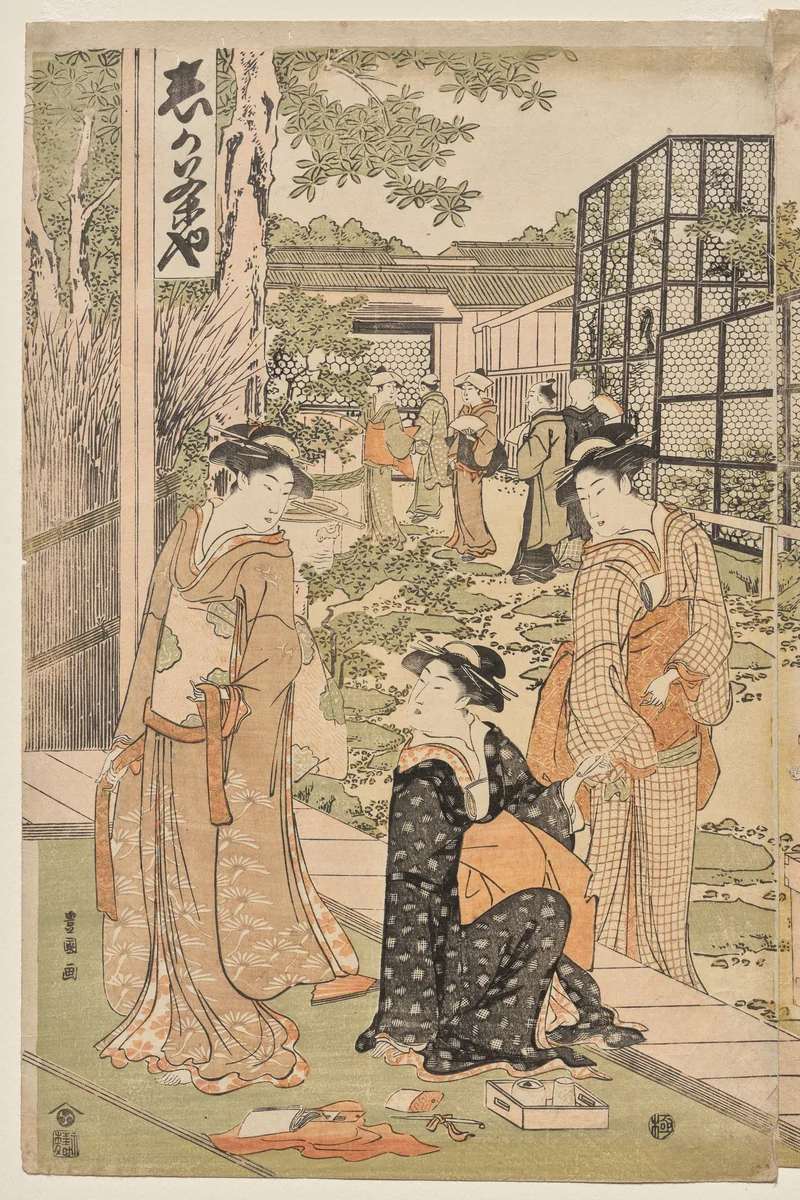 The Shika Teahouse by Utagawa Toyokuni, print, 1790-1794