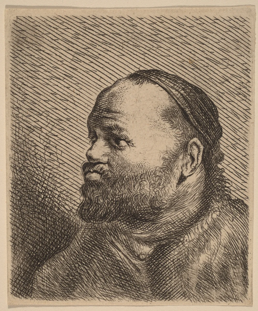 Bust of a Man with Thick Lips by Jan Lievens, print, 1607-1674