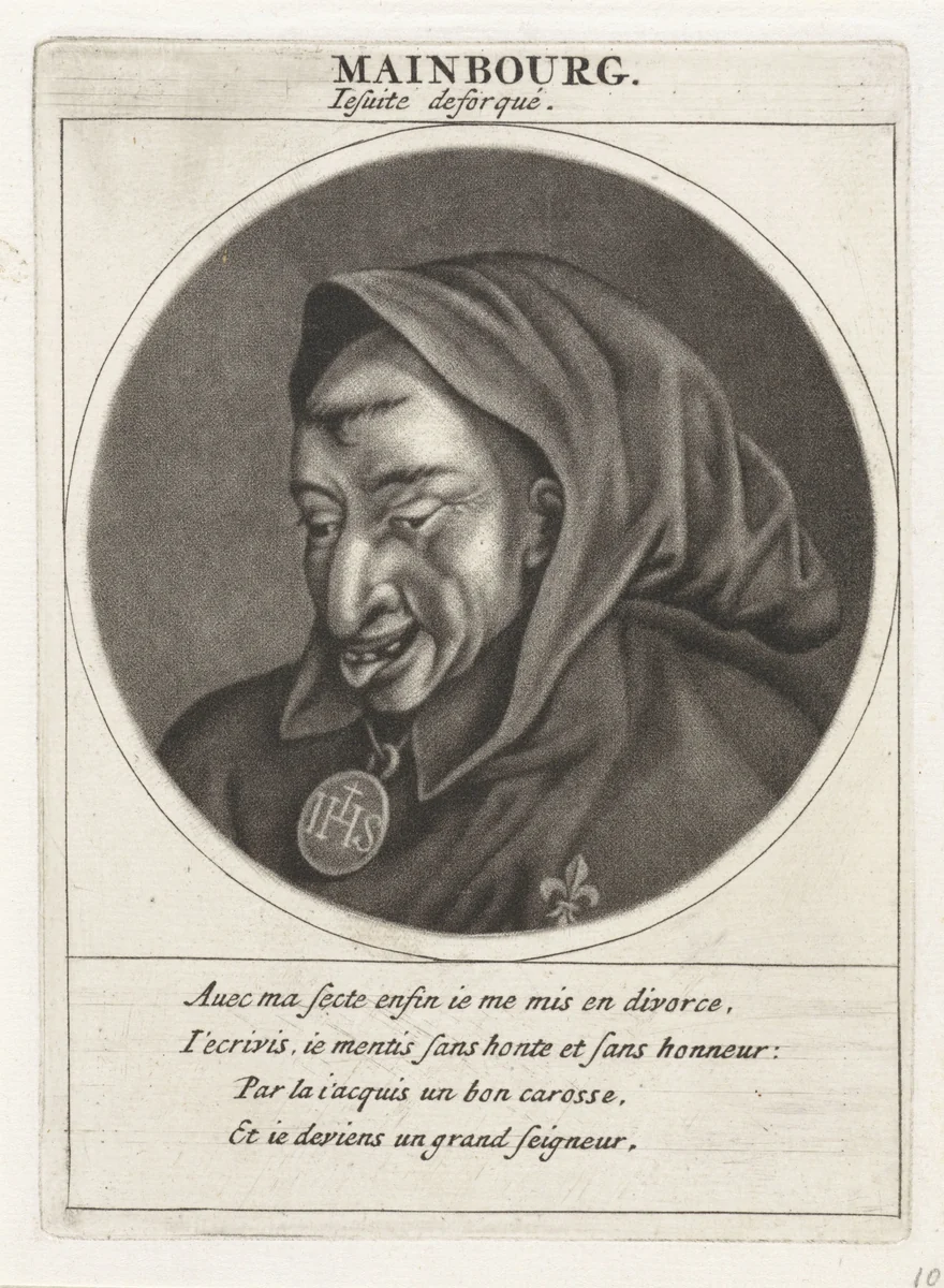 Portret van Louis Maimbourg by Jacob Gole, print, 1691