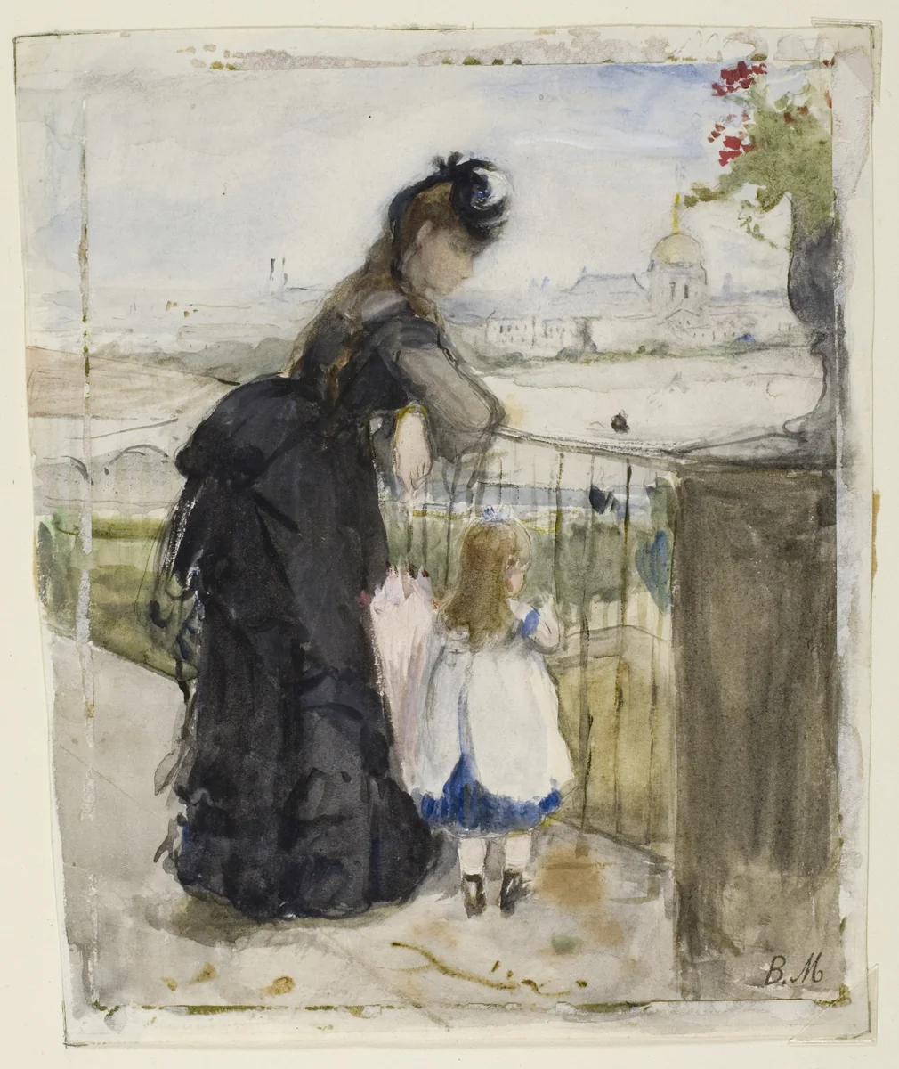 On the Balcony by Berthe Morisot, painting, 1871-1872