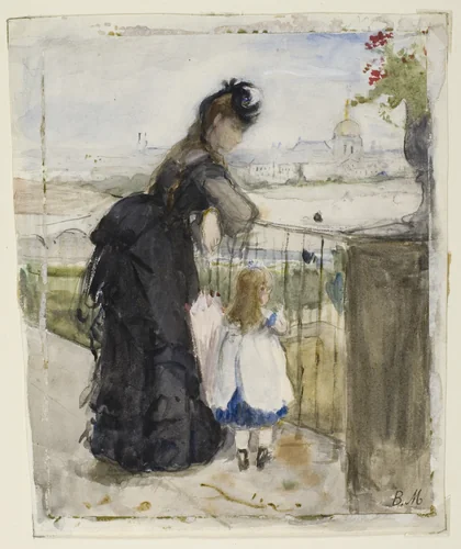 On the Balcony by Berthe Morisot, painting, 1871-1872