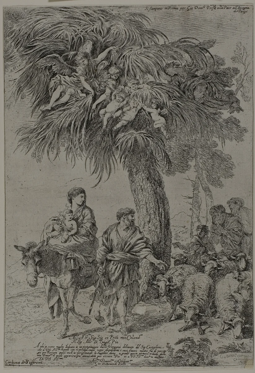 The Flight into Egypt by Giovanni Benedetto Castiglione, print, 1647-1648