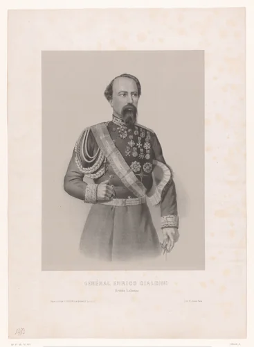 Portret van generaal Enrico Cialdini by anonymous, print, 1843-1865
