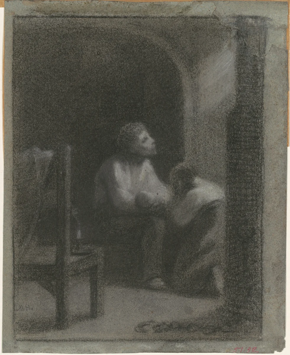 The Prayer by William Morris Hunt, drawing, 1855-1875