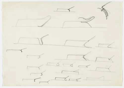 Adjustable Day Bed (Elevation sketches) by Ludwig Mies van der Rohe, mies van der rohe archive, 1926