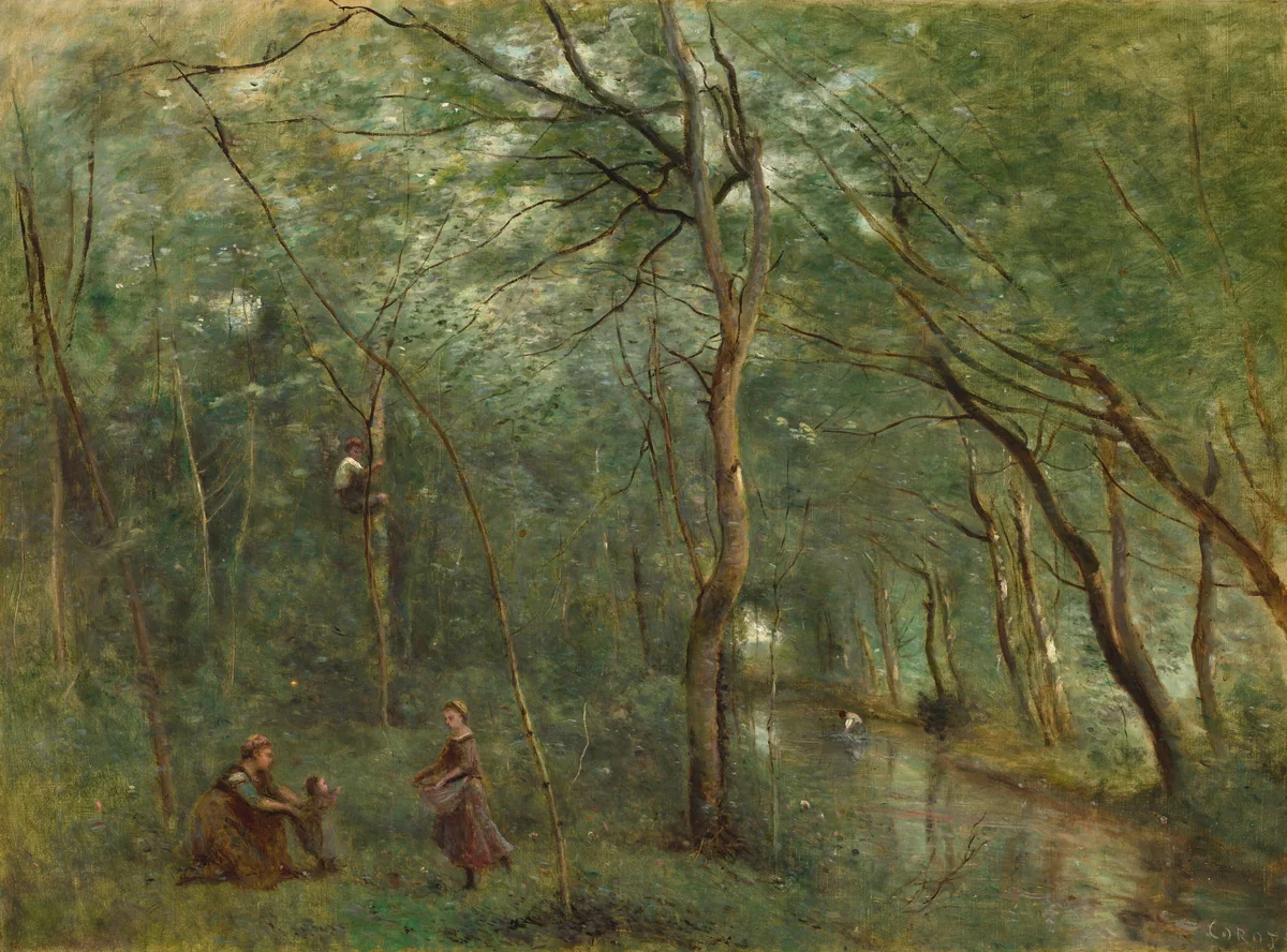 The Eel Gatherers by Jean-Baptiste-Camille Corot, painting, 1860-1865
