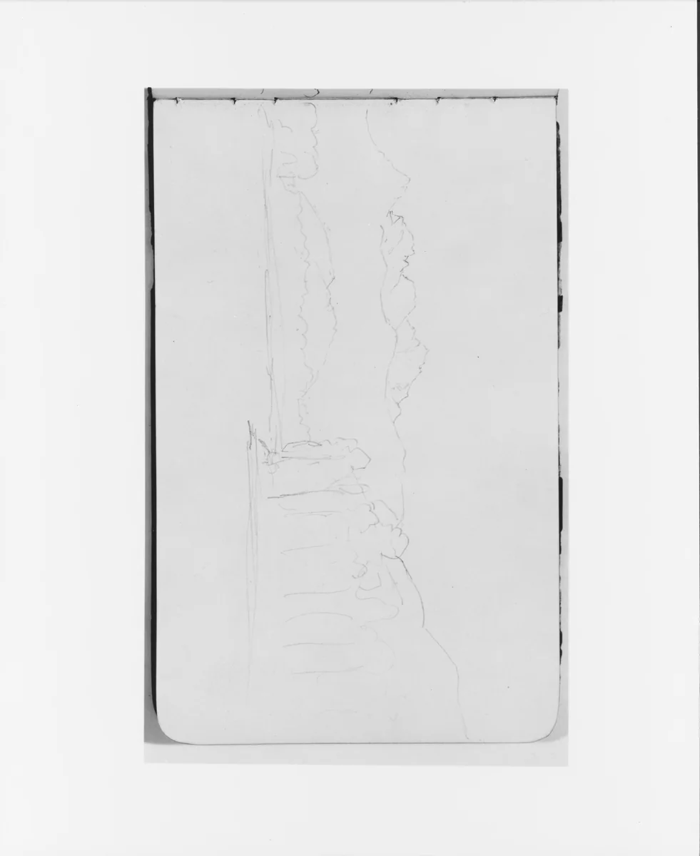 Mountain Landscape with Trees (from Sketchbook) by Albert Bierstadt, artwork, 1890