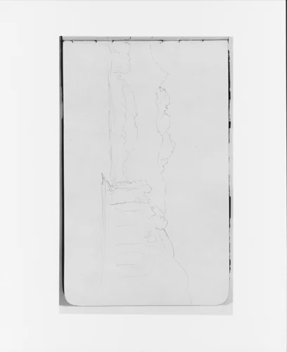 Mountain Landscape with Trees (from Sketchbook) by Albert Bierstadt, artwork, 1890