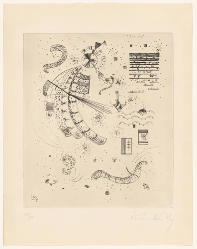 Plate (folio 25) from 23 Gravures by Wassily Kandinsky, illustrated book, 1934