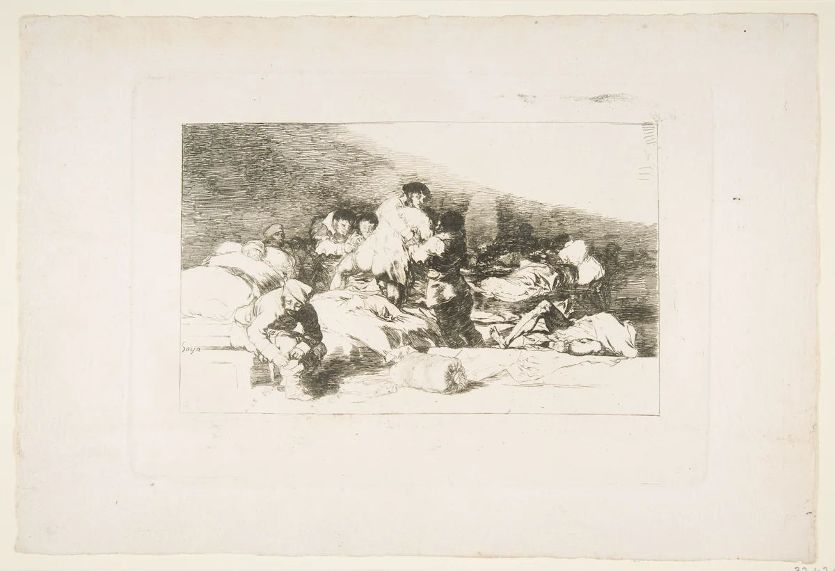 Plate 25 from "The Disasters of War" (Los Desastres de la Guerra): 'These too' (Tambien estos) by Goya, print, 1810