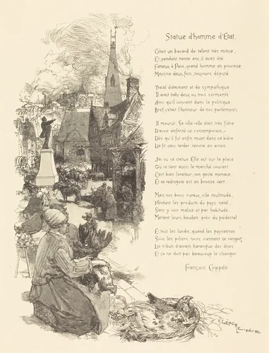 Statue d'homme d'etat by Auguste Lepère, print, 1886