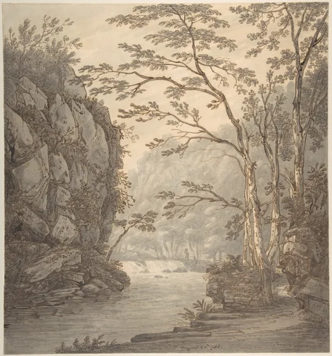 At Nunnery in Cumberland by Joseph Farington, drawing, 1786