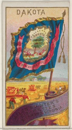 Dakota, from Flags of the States and Territories (N11) for Allen & Ginter Cigarettes Brands by Allen & Ginter, print, 1888