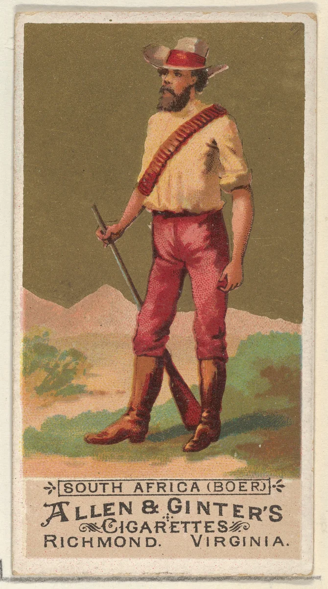 South Africa (Boer), from the Natives in Costume series (N16) for Allen & Ginter Cigarettes Brands by Allen & Ginter, print, 1886