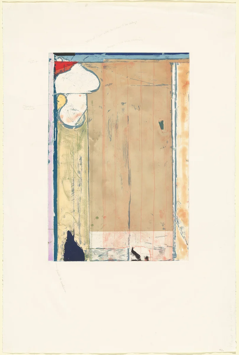 Touched Red [working proof 4] by Richard Diebenkorn, print, 1991