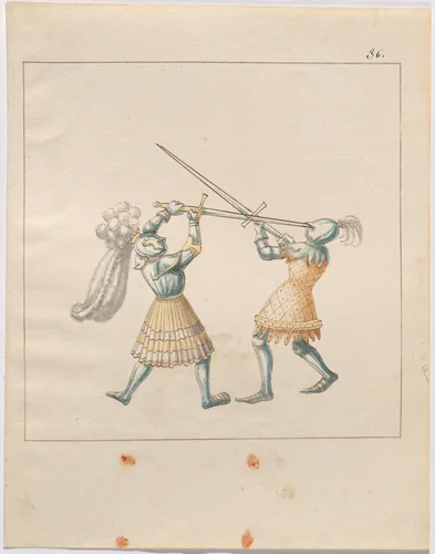 Foot Combat with Longswords by German 16th Century, drawing, 1515