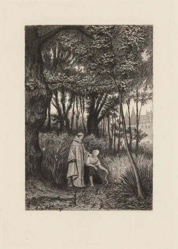 Le Péché Partagé, plate 1 from "The Decameron" by Léopold Flameng, print, 1868-1878