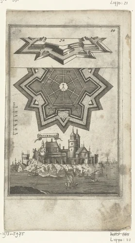 Illustratie voor 'Den Arbeid van Mars' van Allain Manesson Mallet by Romeyn de Hooghe, print, 1672