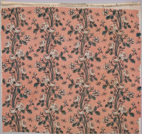 "Climbing Roses" by J.R. Wetter, textile, 1765-1775