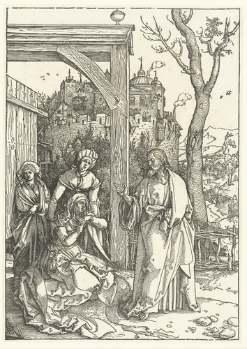 Christus neemt afscheid van Maria by Unknown, print, 1502-1506