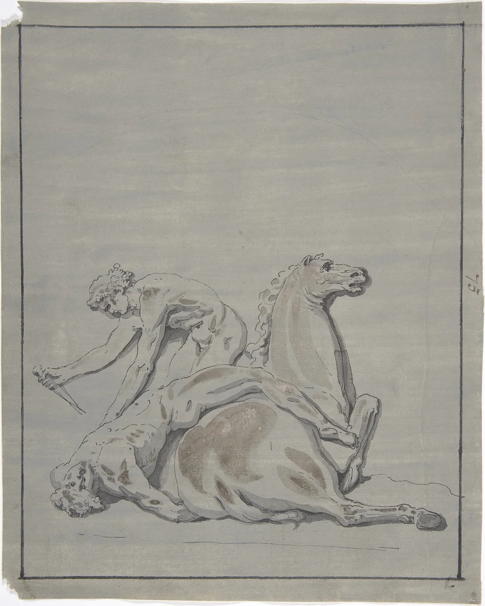 Battle Scene by anonymous, drawing, 1700-1799