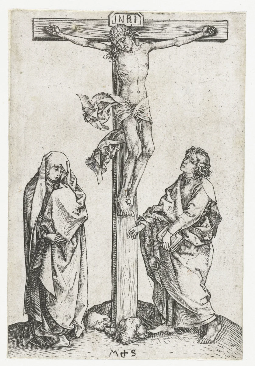 De kruisiging by Unknown, print, 1470-1491