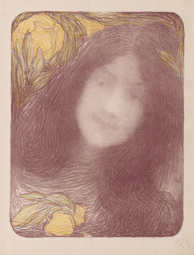 Under the Flowers by Edmond François Aman-Jean, print, 1888-1898