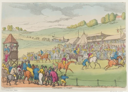 Preparing to Start by Thomas Rowlandson, print, 1811