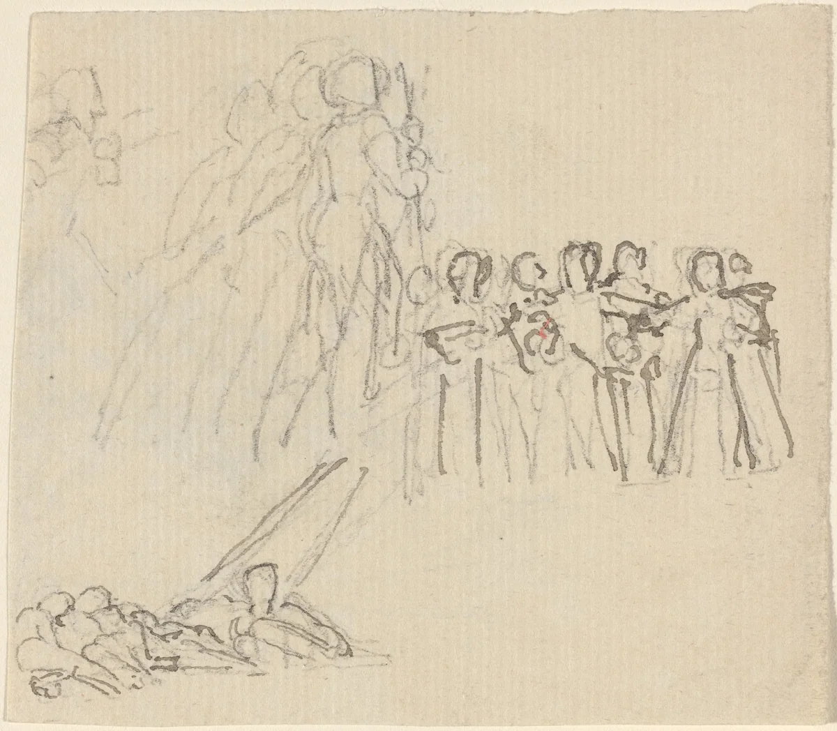 Sheet of Studies [recto and verso] by John Flaxman, drawing, 1755-1826