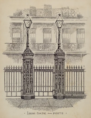 Cast Iron Gate and Fence by Al Curry, index of american design, 1936