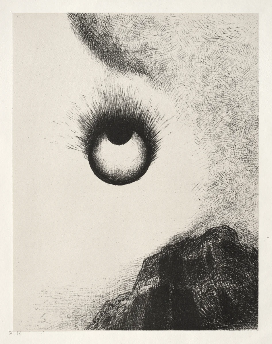 Everywhere Eyeballs are Aflame by Odilon Redon, print, 1888