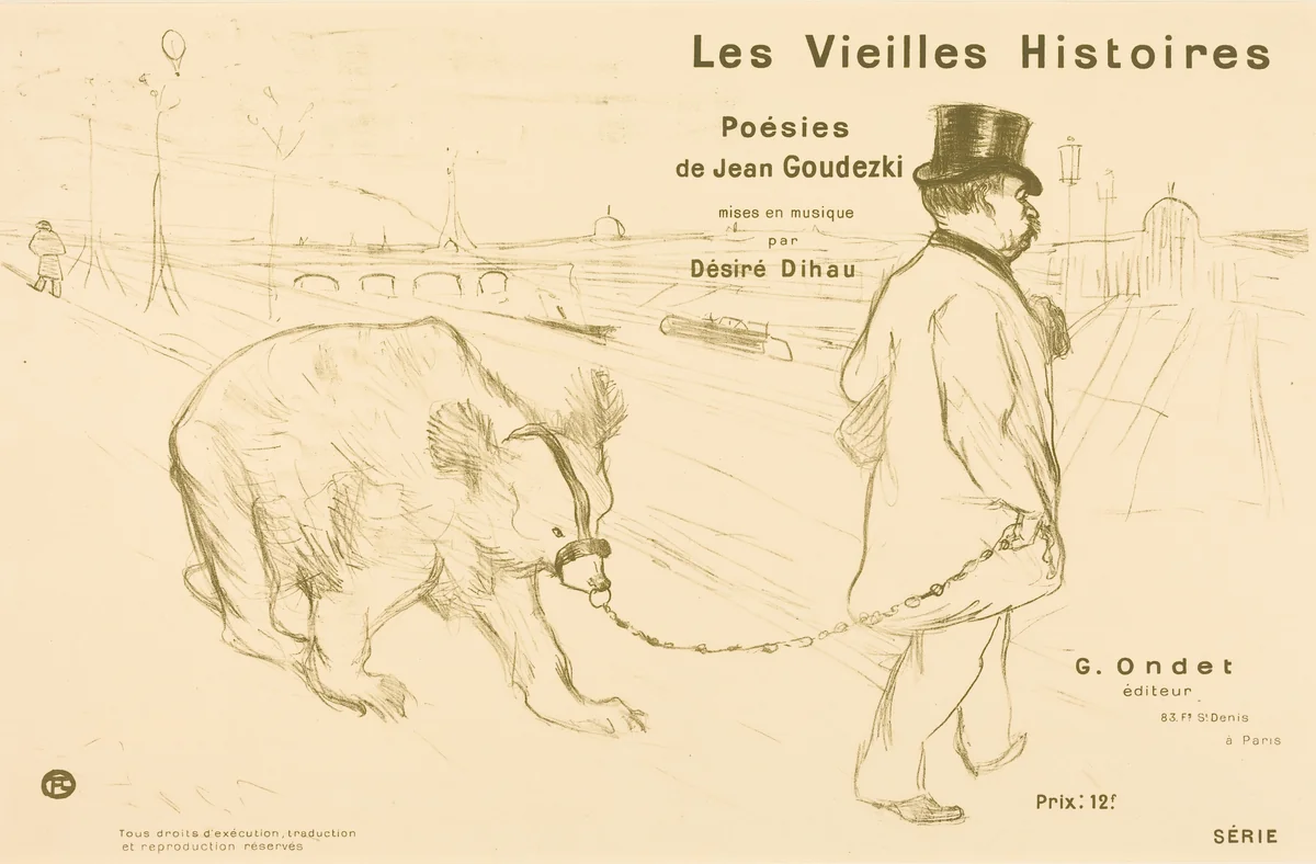 Les Vieilles Histoires (cover/frontispiece) by Henri de Toulouse-Lautrec, print, 1893