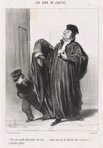 Vous avez perdu votre procès c'est vrai... by Honoré Daumier, print, 1848