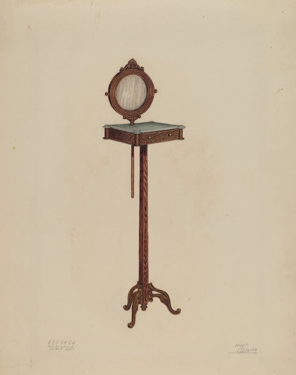 Shaving Stand by Hugh Clarke, index of american design, 1937