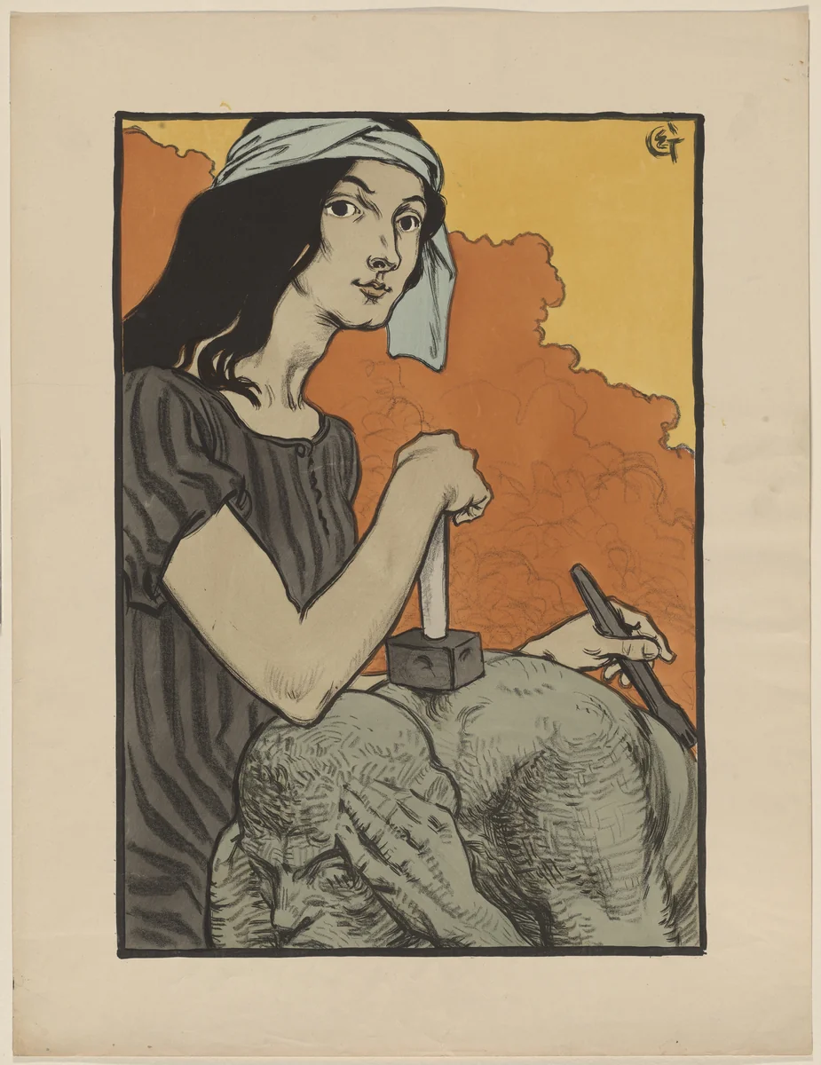 Sculptress by Eugène Grasset, design, 1897
