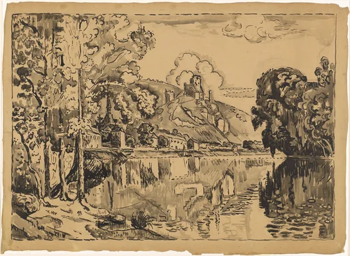 Les Andelys on a Summer Morning by Paul Signac, drawing, 1923