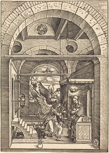 The Annunciation by Albrecht Dürer, print, 1502-1504