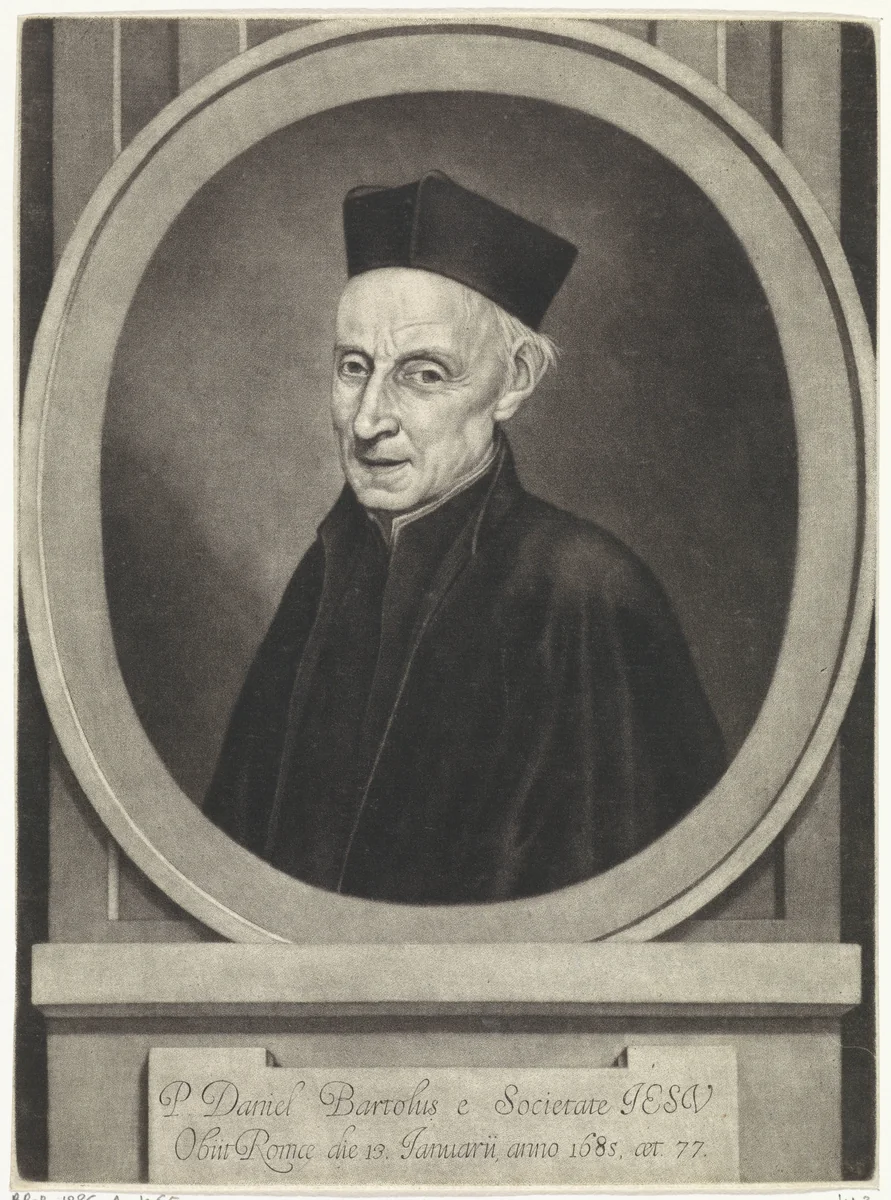 Portret van Daniel Bartolus by Jan van der Bruggen, print, 1685