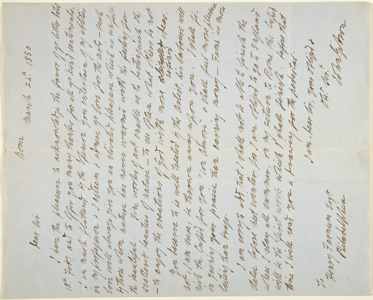 Letters to Henry Farnum from John Gibson and Benjamin Spence by John Gibson, manuscript, 1850