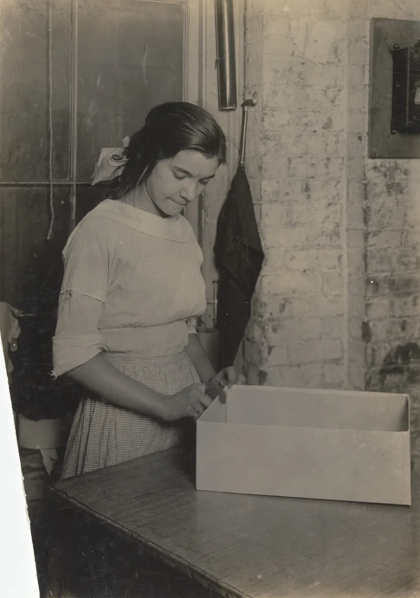 Paper box factory, Turning, Indiana by Lewis Wickes Hine, photograph, 1913
