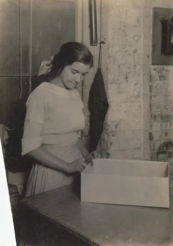 Paper box factory, Turning, Indiana by Lewis Wickes Hine, photograph, 1913