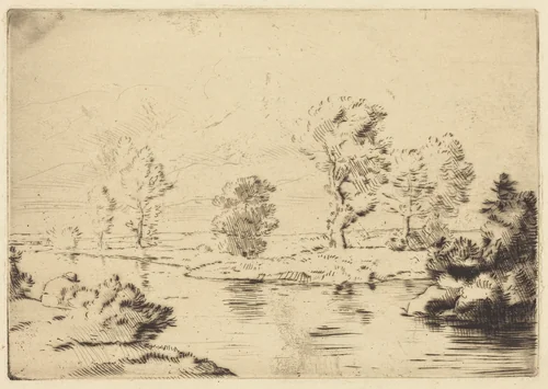 Banks of the Marne (Bord de la Marne) by Alphonse Legros, print, 1837-1911