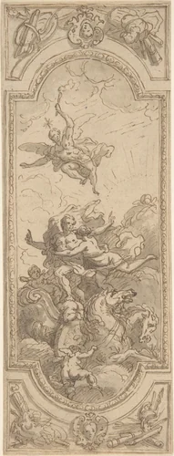 Design for a Ceiling with an Allegorical Subject by Sir James Thornhill, drawing, 1708-1718