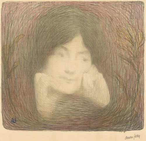 Mlle Moréno de la Comédie-Française by Edmond Aman-Jean, print, 1897