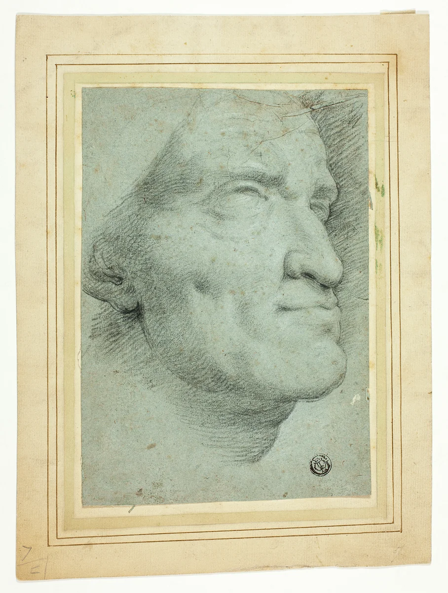 Bust of Roman Emperor by Anton Raffael Mengs, drawing, 1748-1799